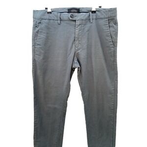 Scotch & Soda Pants Mens 32x30 Gray Teal Mott Twill‎ Chino Stretch Straight Leg